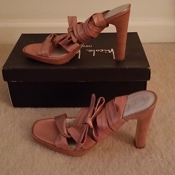 Vintage Nicole Miller Leather Wrap Sandals - Picture 3 of 8